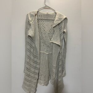 Free People light grey Open-Knit Cardigan 0022